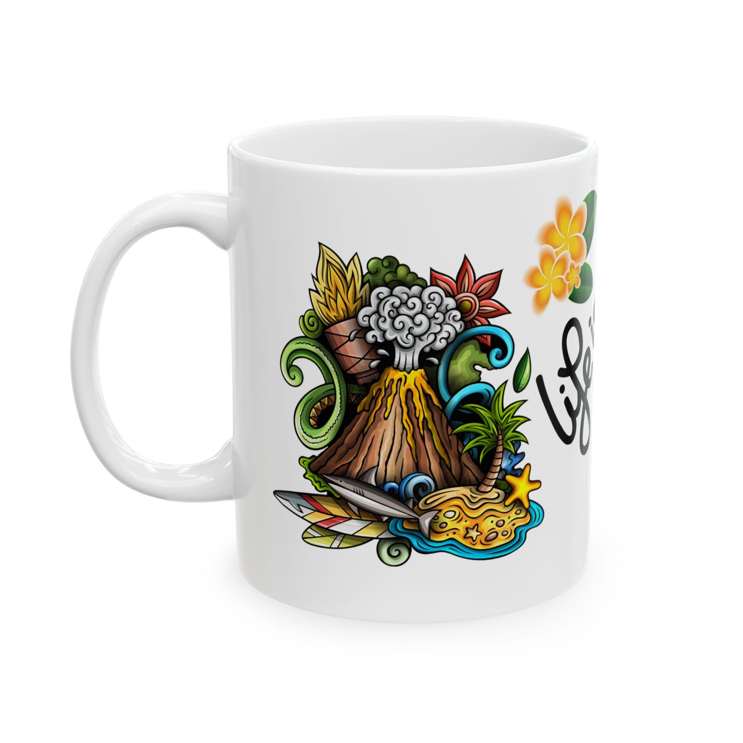 Colorful Life is Good Ceramic Mug - Perfect for Coffee Lovers