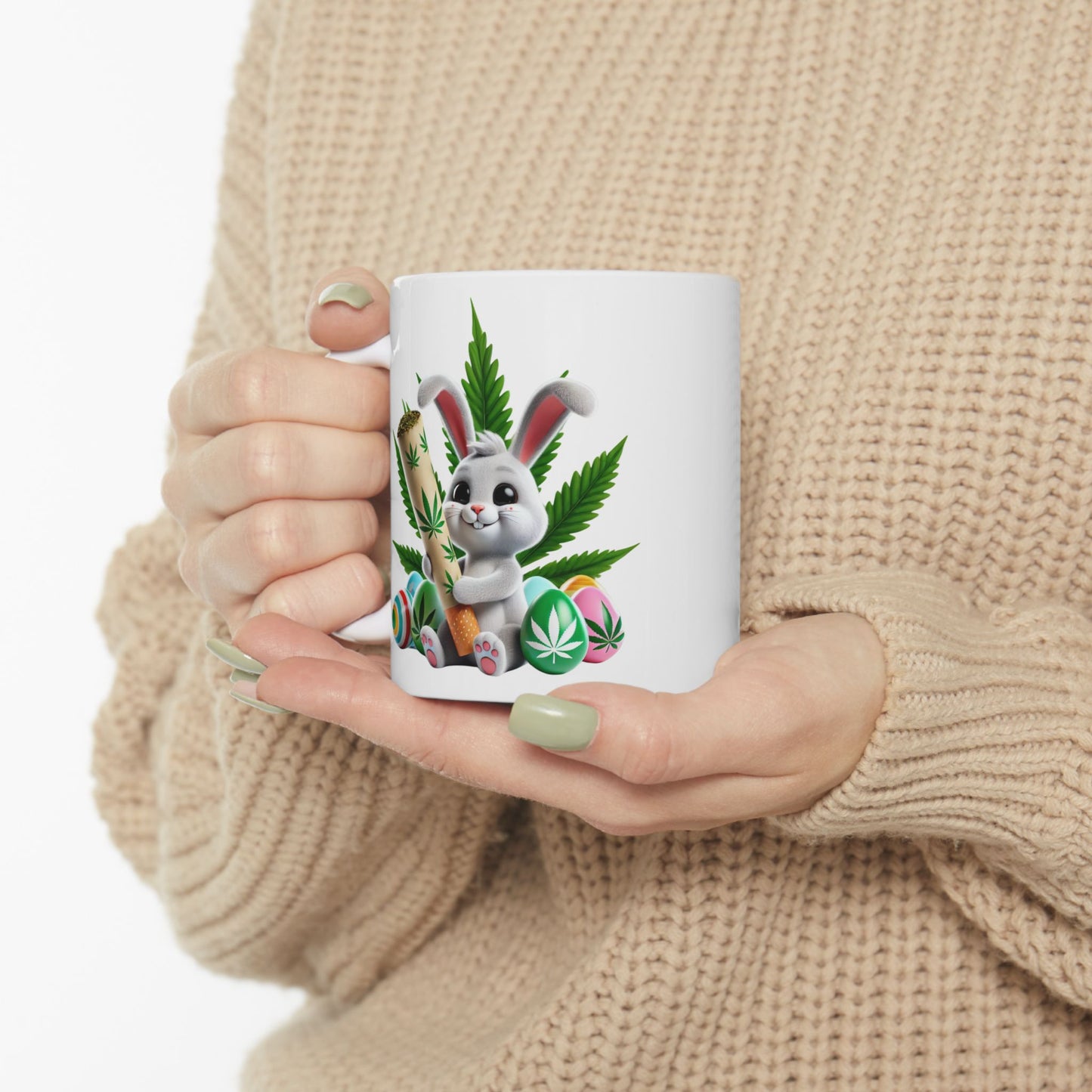 Colorful Cannabis-Themed Ceramic Mug - 11oz