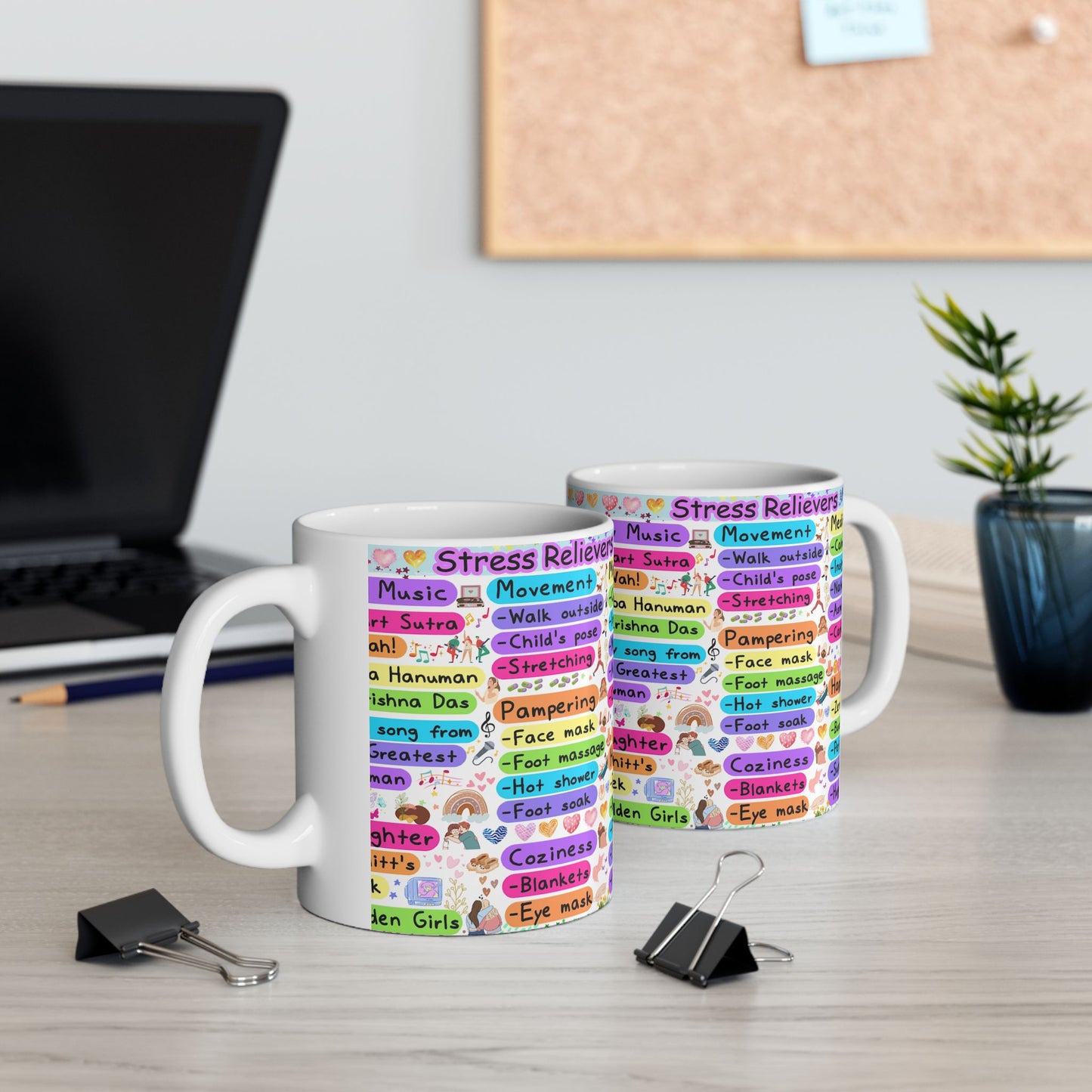 Colorful Ceramic Mug - Uplifting Affirmations & Favorites for Self-Care