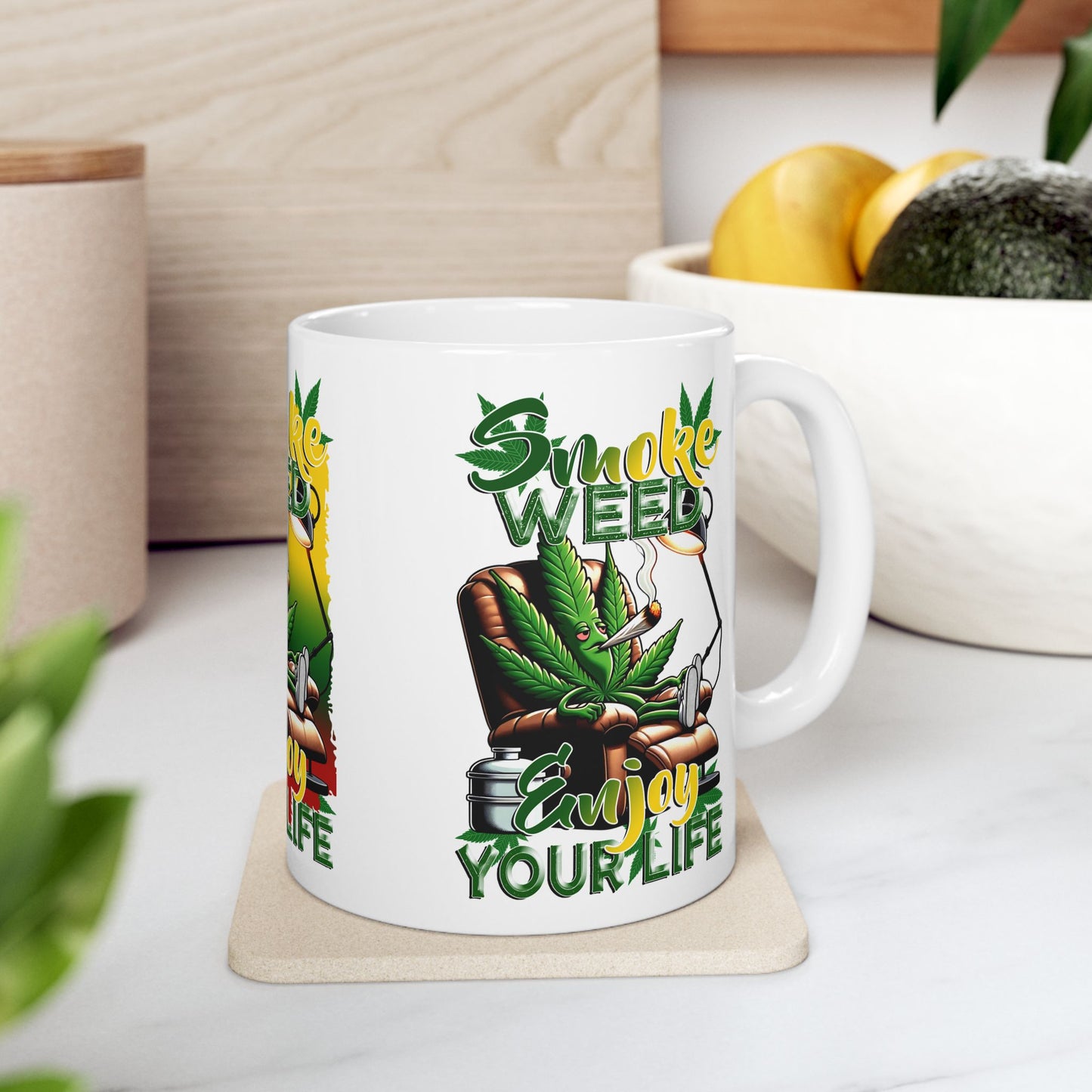 Smoke Weed Enjoy Your Life Ceramic Mug Fun Coffee Cup for Stoners