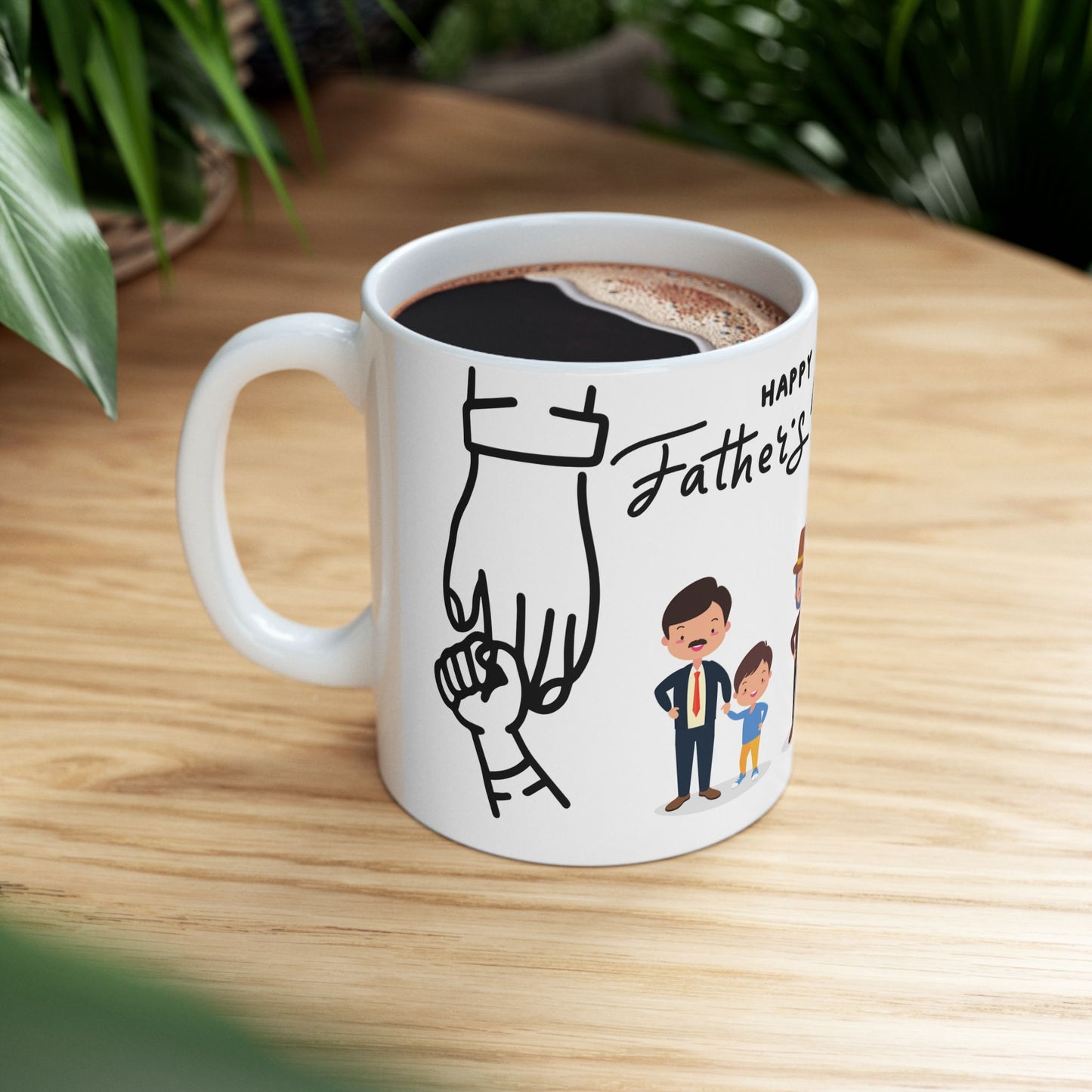 Happy Father's Day Ceramic Mug - Fun Family Design