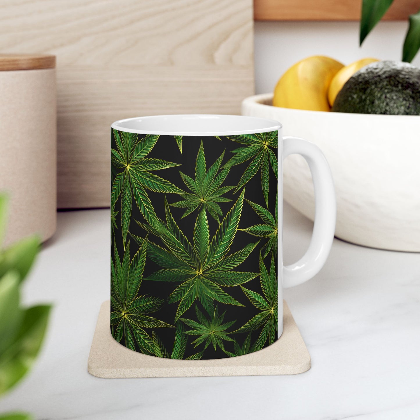 Tropical Leaf Ceramic Mug | 11oz Perfect for Home & Gifting