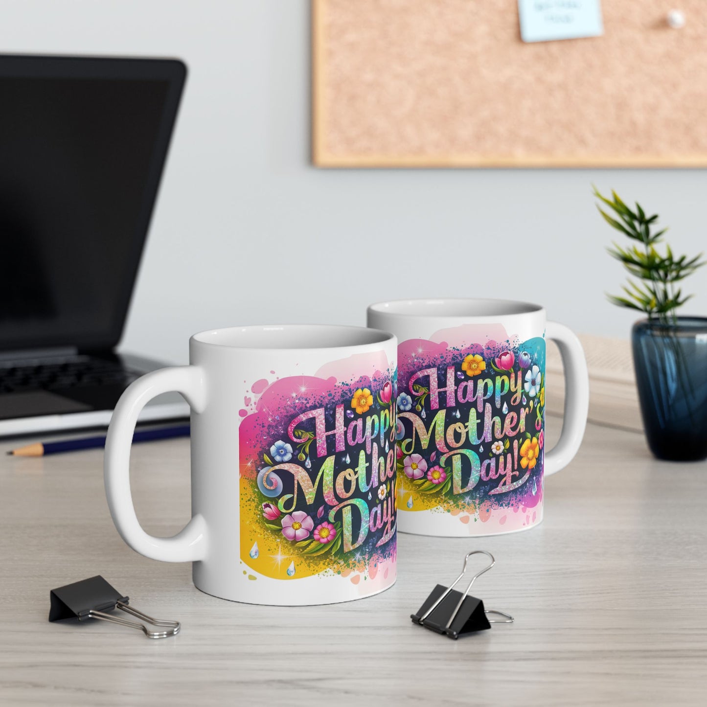 Happy Mother's Day Floral Ceramic Mug - Perfect Gift for Moms