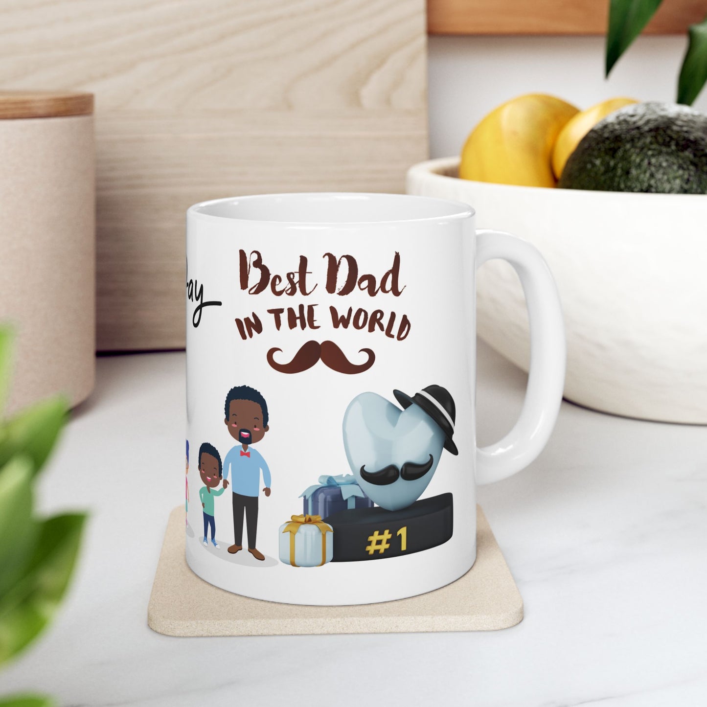Happy Father's Day Ceramic Mug - Fun Family Design