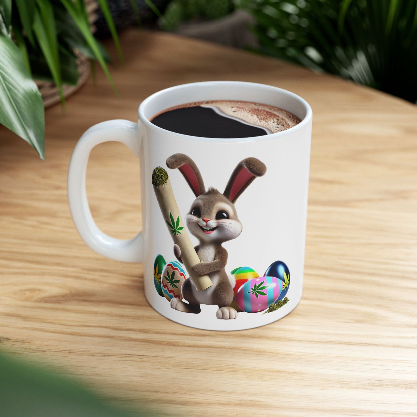 Funny Easter Ceramic Mug Perfect for Celebrating Spring with a Twist!