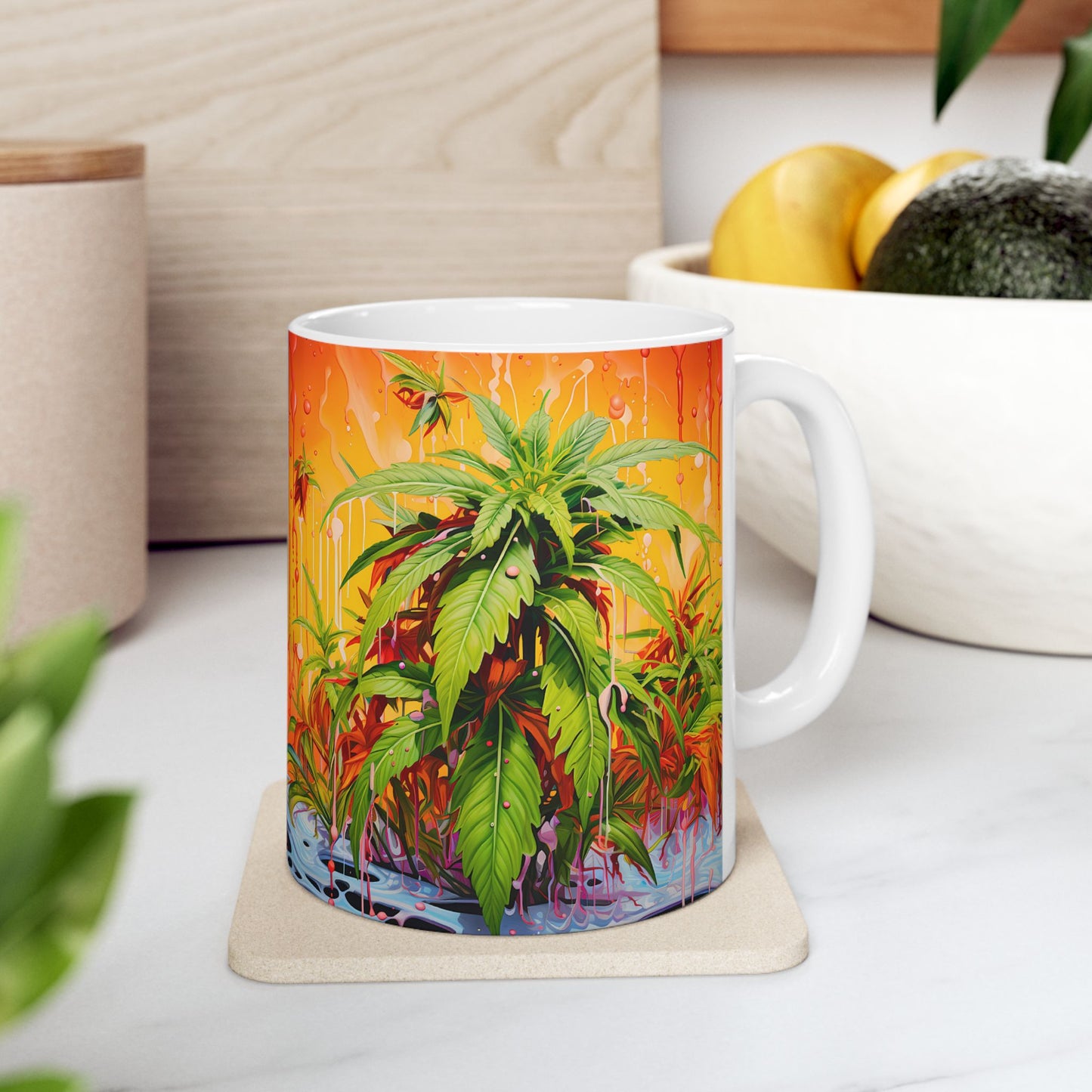 Tropical Paradise Ceramic Mug | Colorful Beach Design for Coffee Lovers