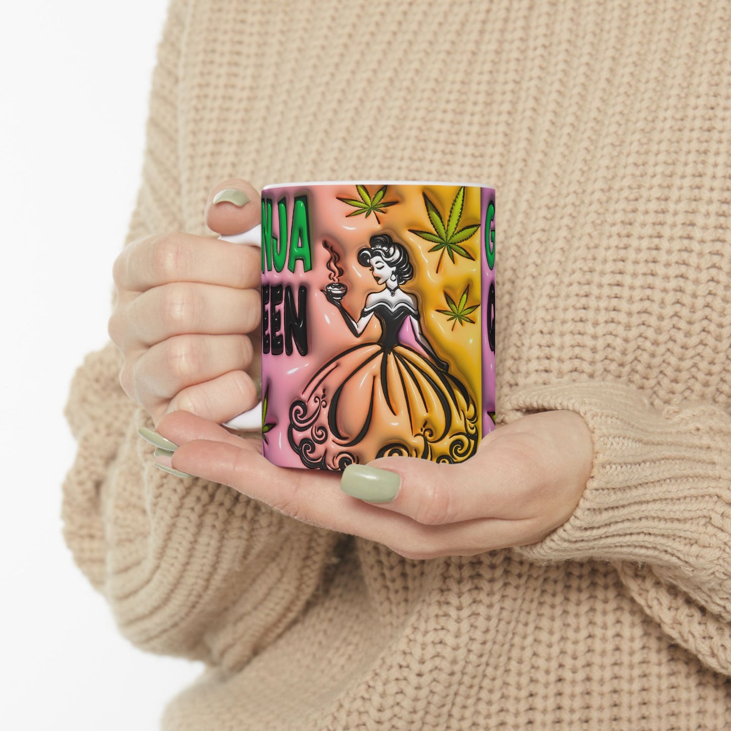 Ganja Queen Ceramic Mug Perfect for female Cannabis Lovers
