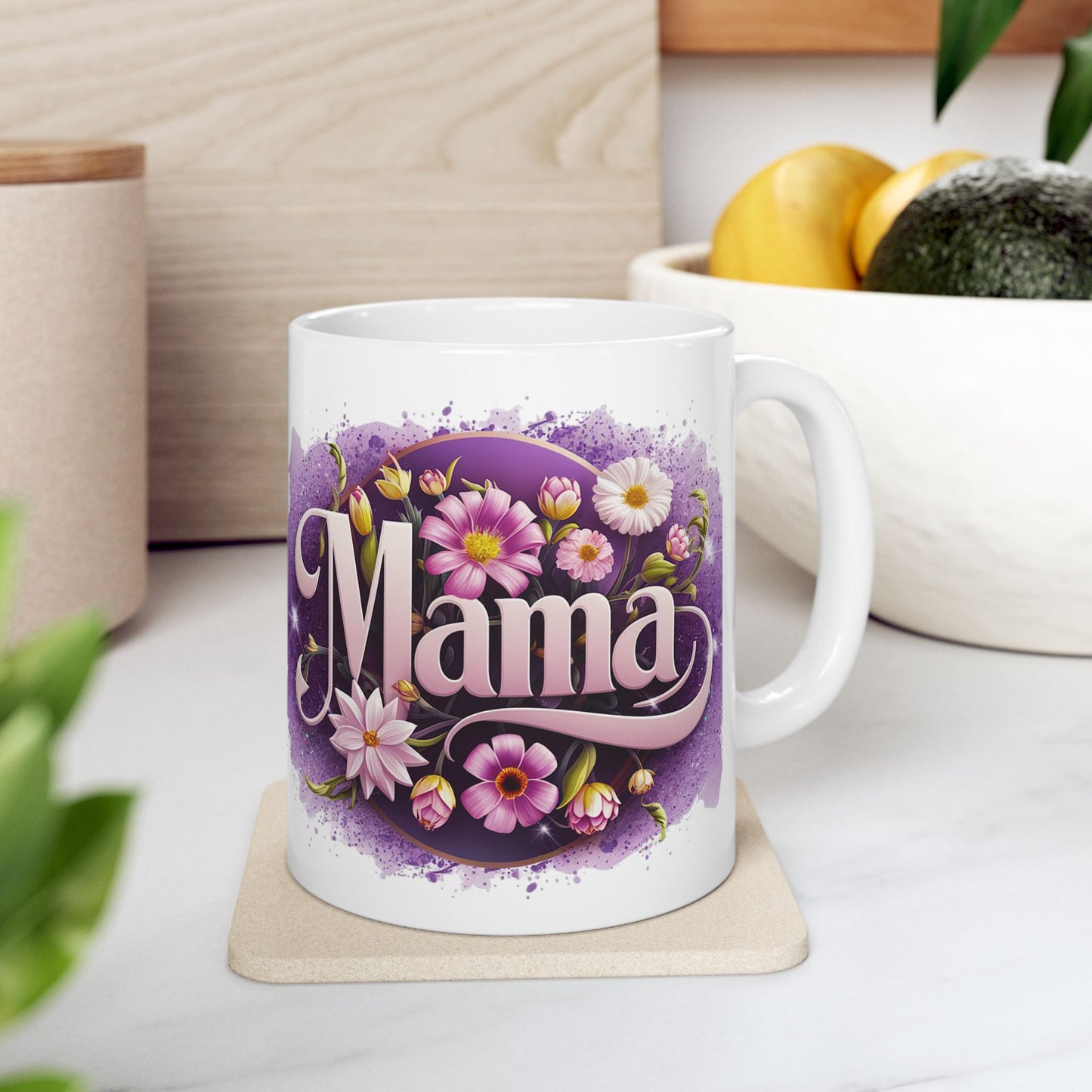Floral Mama Ceramic Mug - Perfect Gift for Mother's Day & Family Celebrations