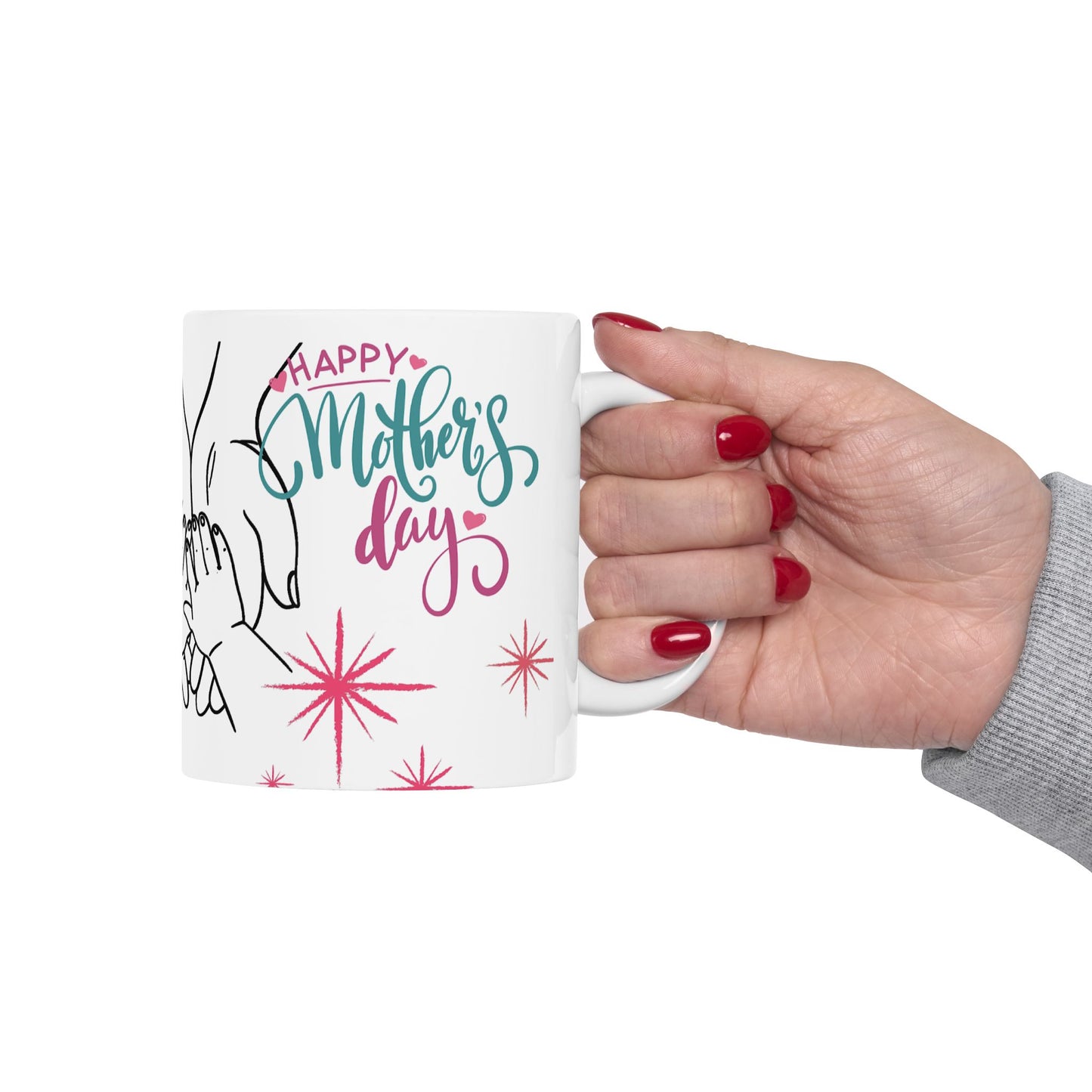 Romantic Floral Ceramic Mug | 11oz Perfect Gift for Couples