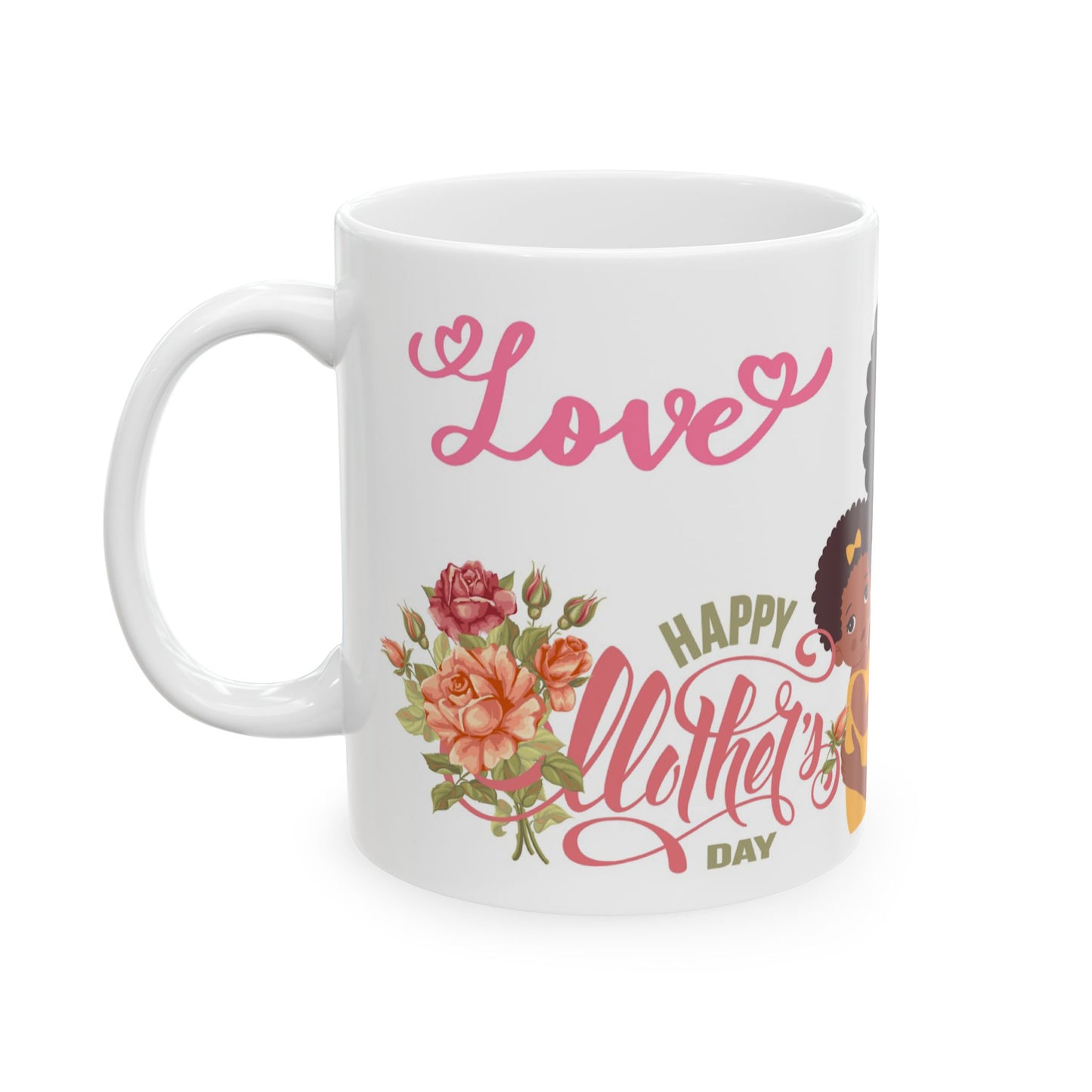 Happy Mother's Day Ceramic Mug with Floral Design