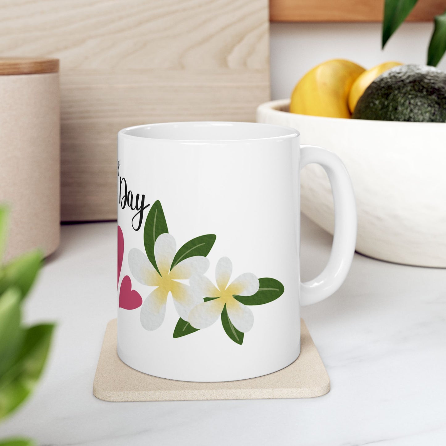 Happy Mother's Day Floral Ceramic Mug - Perfect Gift for Mom 11oz