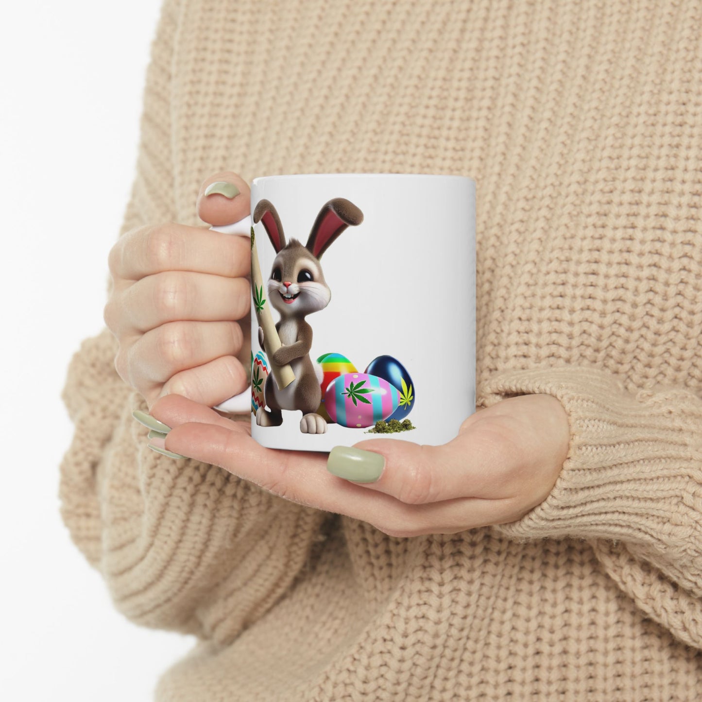 Funny Easter Ceramic Mug Perfect for Celebrating Spring with a Twist!