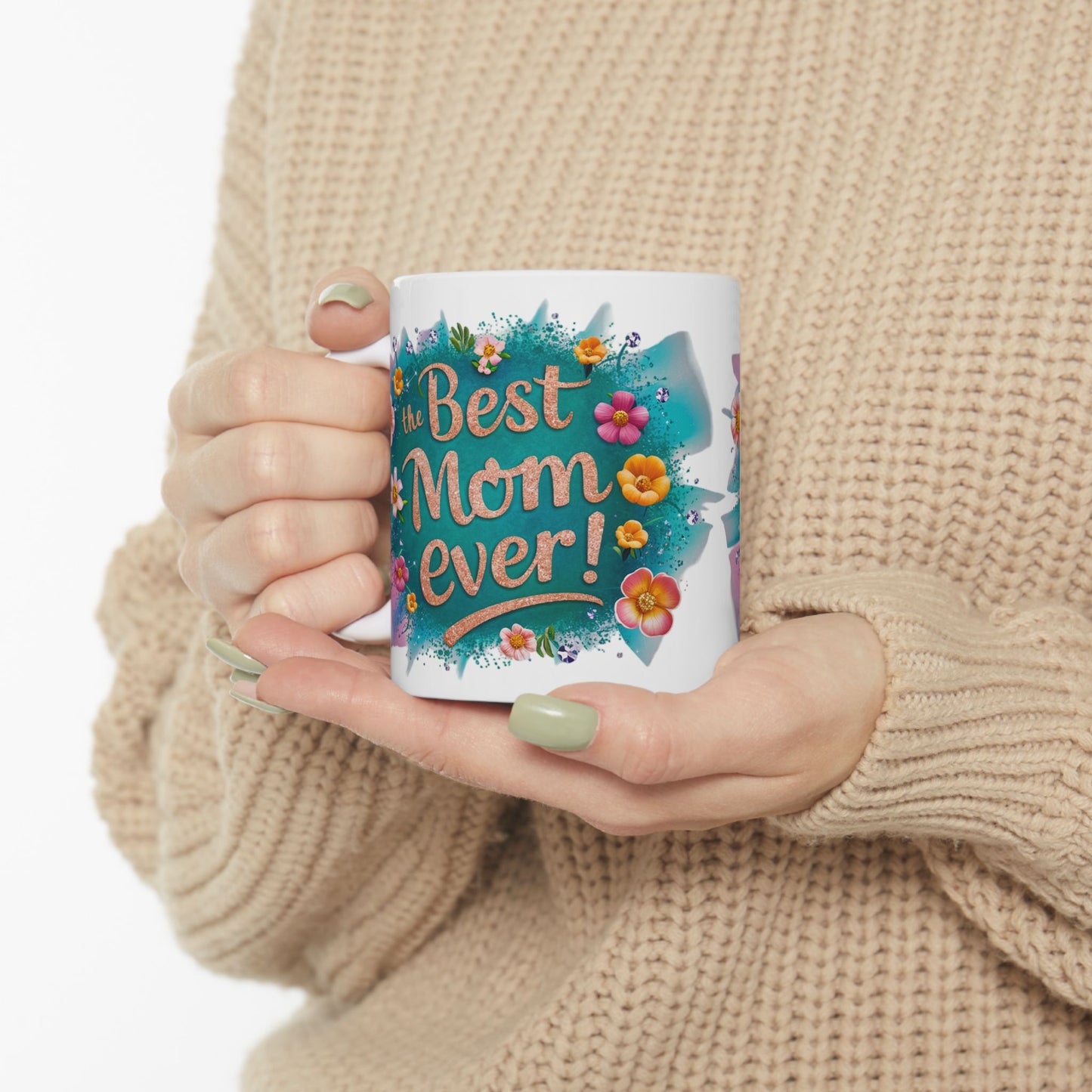 Copy of Floral Ceramic Mug - "Best Mom Ever" - Perfect Gift for Mother's Day