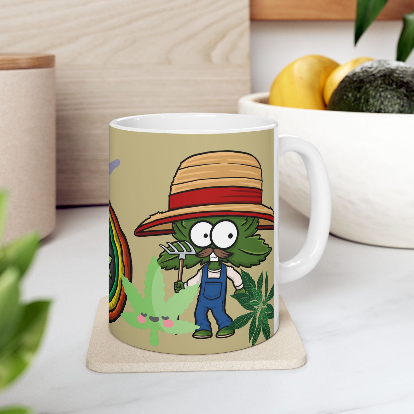 Colorful Cannabis Ceramic Mug - 11oz Perfect for Stoners & Nature Lovers
