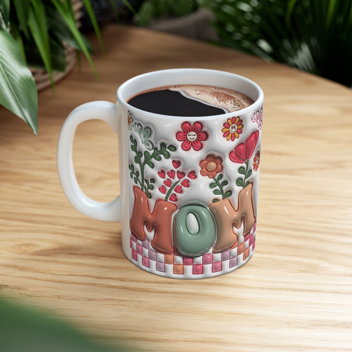 Personalized Floral Initial Ceramic Mug - Perfect Gift for Moms
