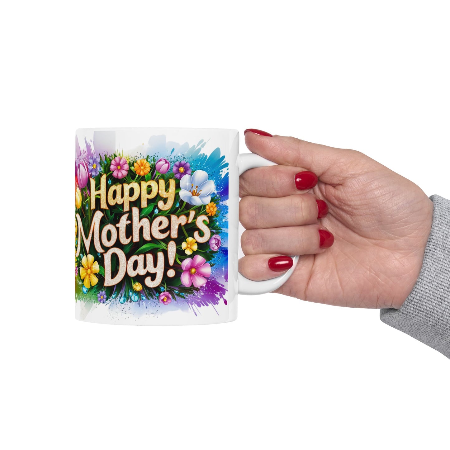 Happy Mother's Day Floral Ceramic Mug - 11oz