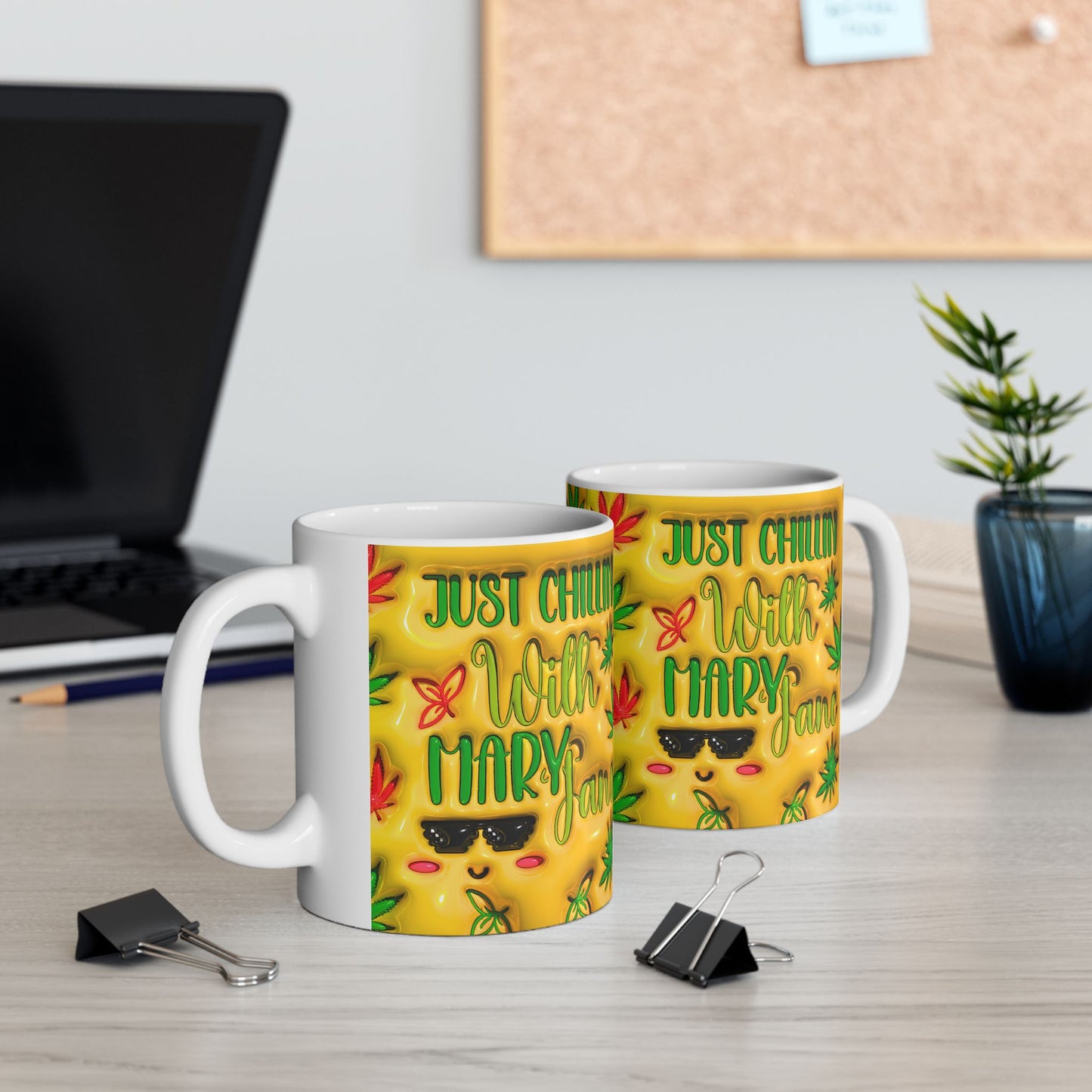 Stay Chill Ceramic Mug - Perfect for Coffee Lovers & Cannabis Enthusiasts