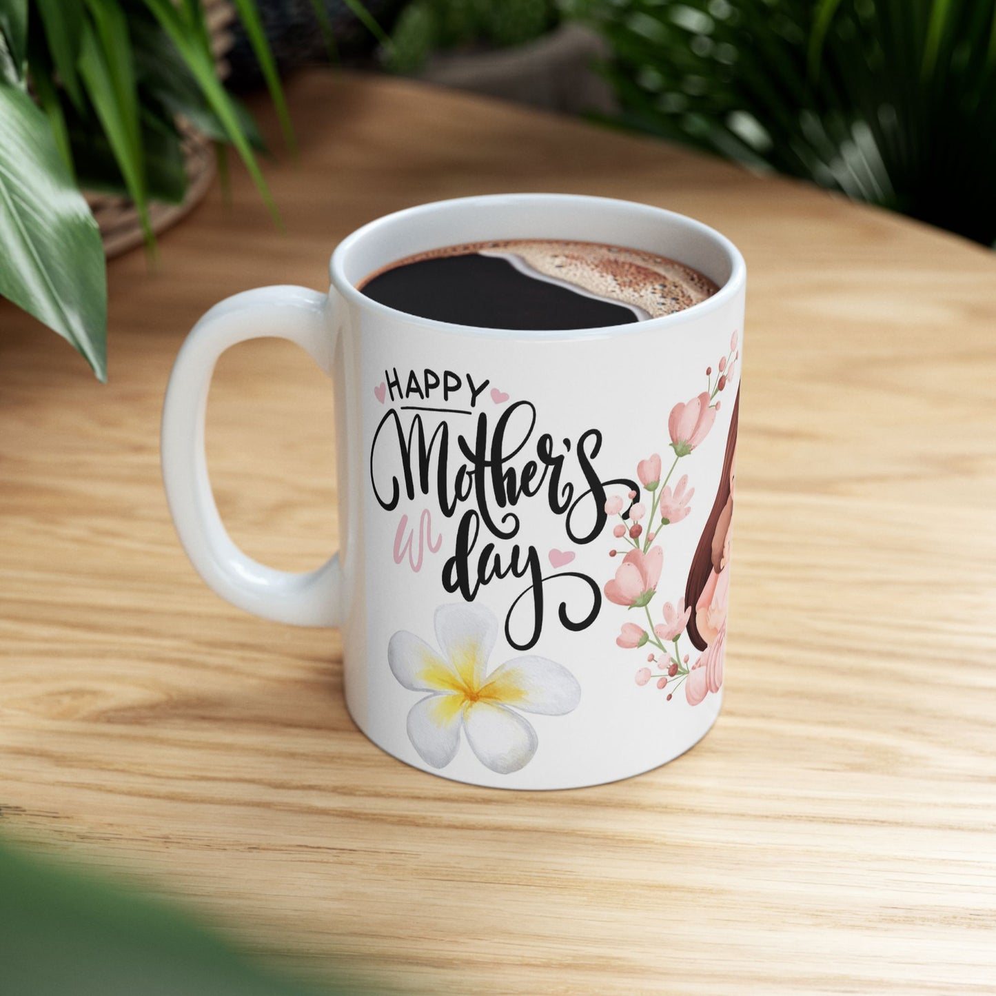 Mother's Day Floral Ceramic Mug | 11oz Sweet Mom Design