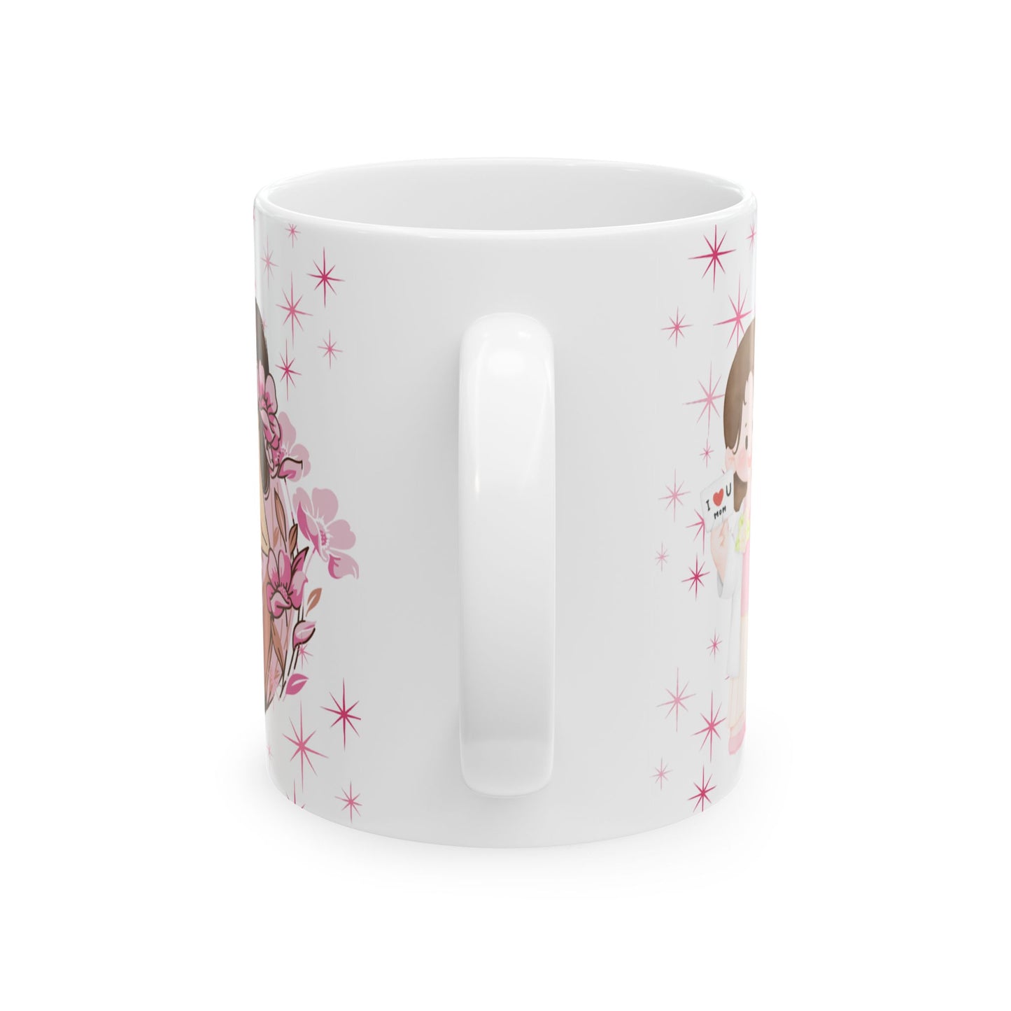 Happy Mother's Day Ceramic Mug - Floral Design Gift for Mom, 11oz