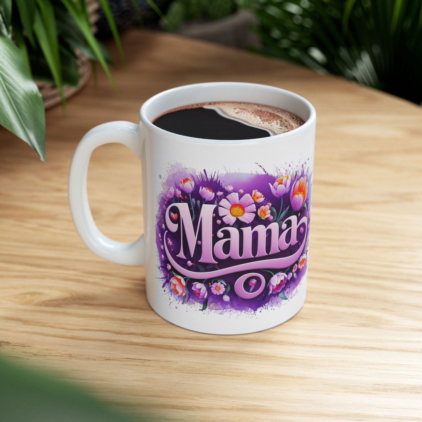 Floral Mama Mug - 11oz Ceramic Coffee Cup for Mother's Day