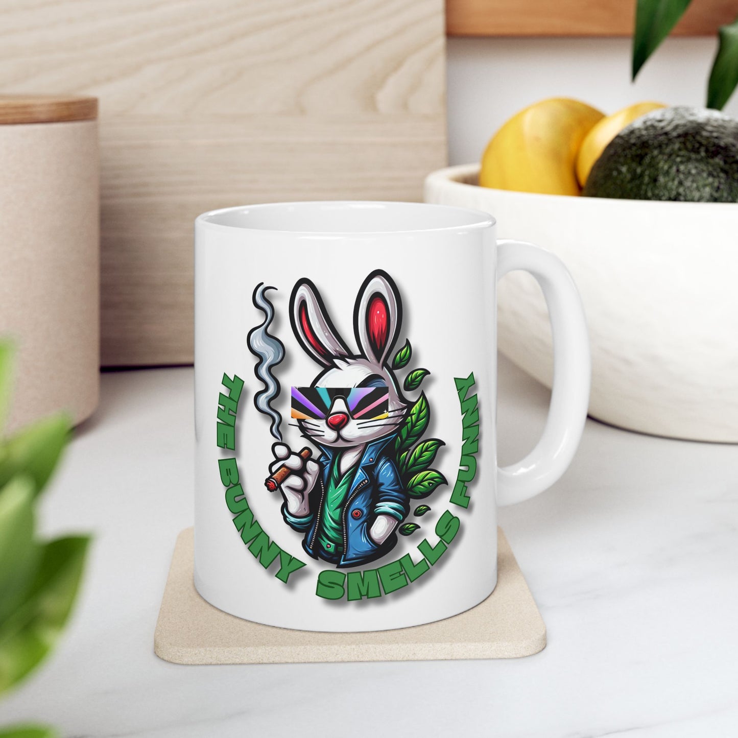 Funny Cartoon Bunny Ceramic Mug - Perfect for Coffee Lovers & Gag Gifts