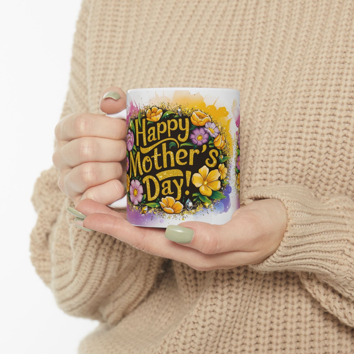 Happy Mother's Day Floral Ceramic Mug - 11oz