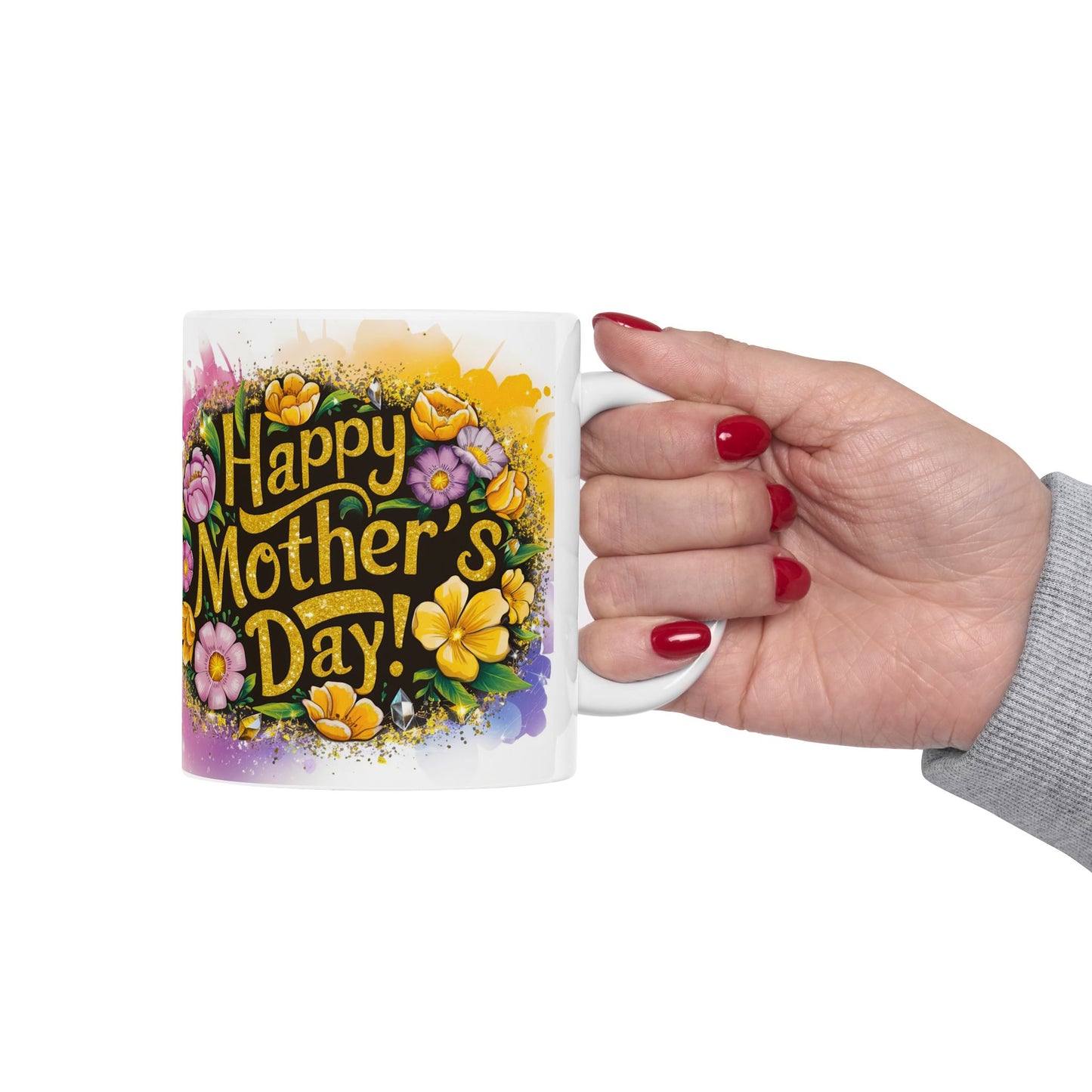 Happy Mother's Day Floral Ceramic Mug - 11oz