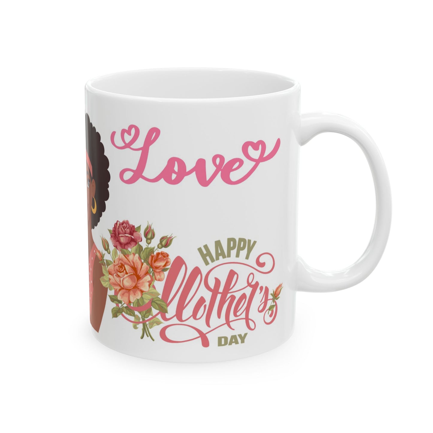 Happy Mother's Day Ceramic Mug with Floral Design