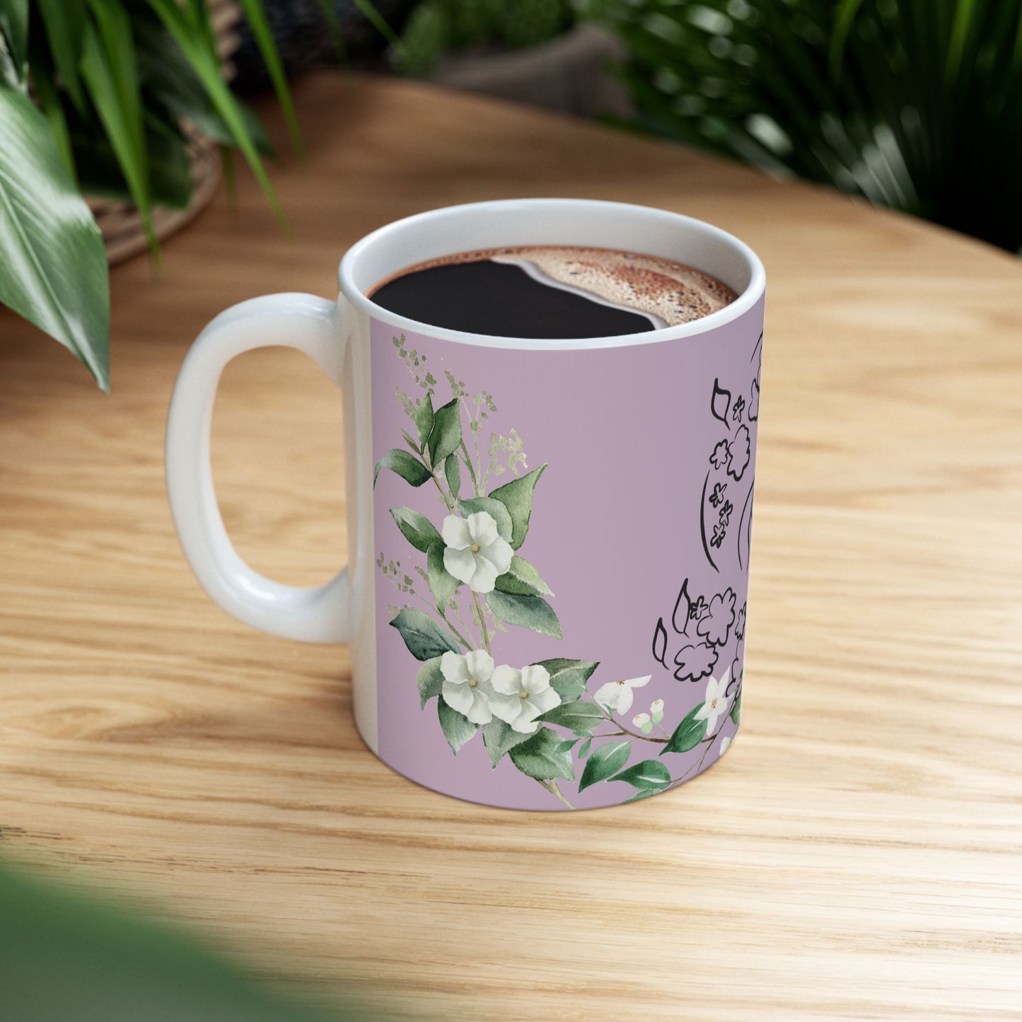 Floral Mother's Day Ceramic Mug - Perfect Gift for Mom, Elegant Tea Cup, Personalized Coffee Mug, Birthday Present, Housewarming Gift