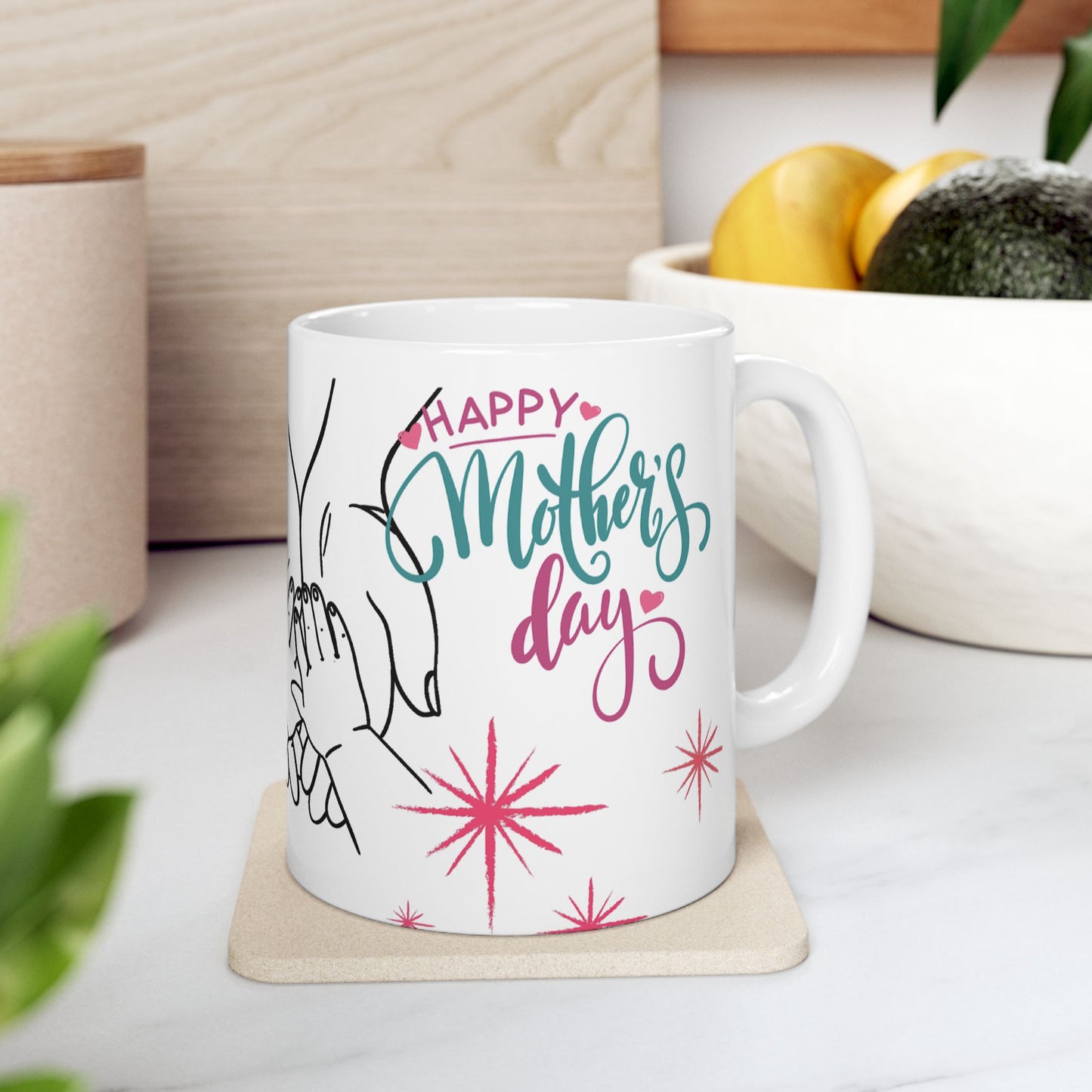 Romantic Floral Ceramic Mug | 11oz Perfect Gift for Couples
