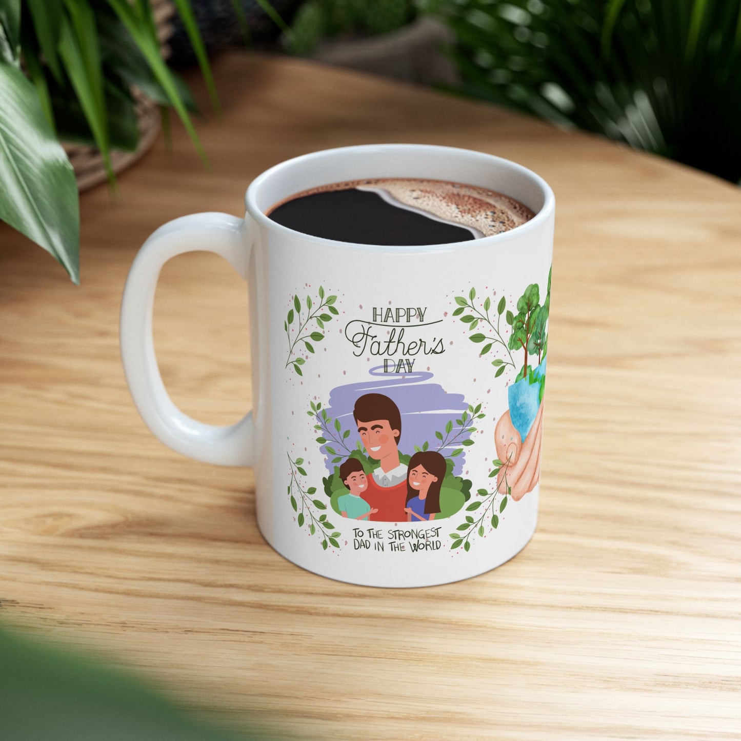 Eco-Friendly Hands Holding Earth Ceramic Mug - Perfect Gift for Nature Lovers