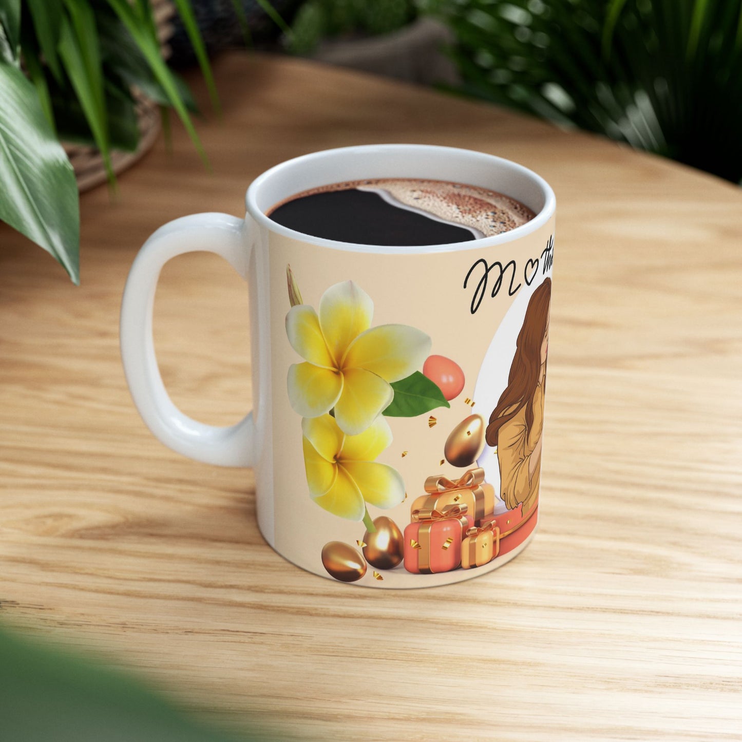 Happy Mother's Day Ceramic Mug – Floral Design, Perfect Gift for Moms