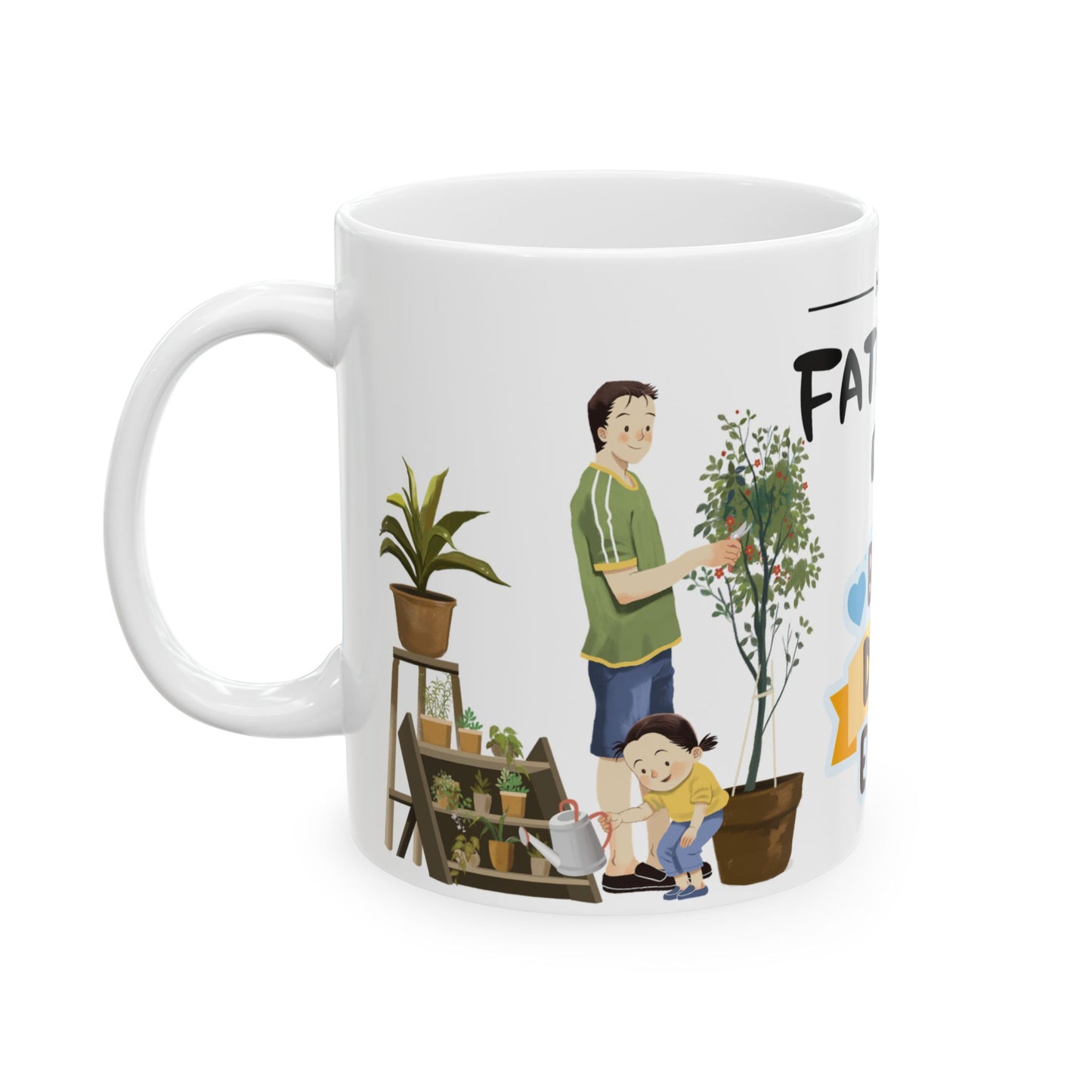 Happy Father's Day Best Dad Ever Ceramic Mug | Gift, Coffee Mug, Dad Mug, Plant Lover, Dad's Day