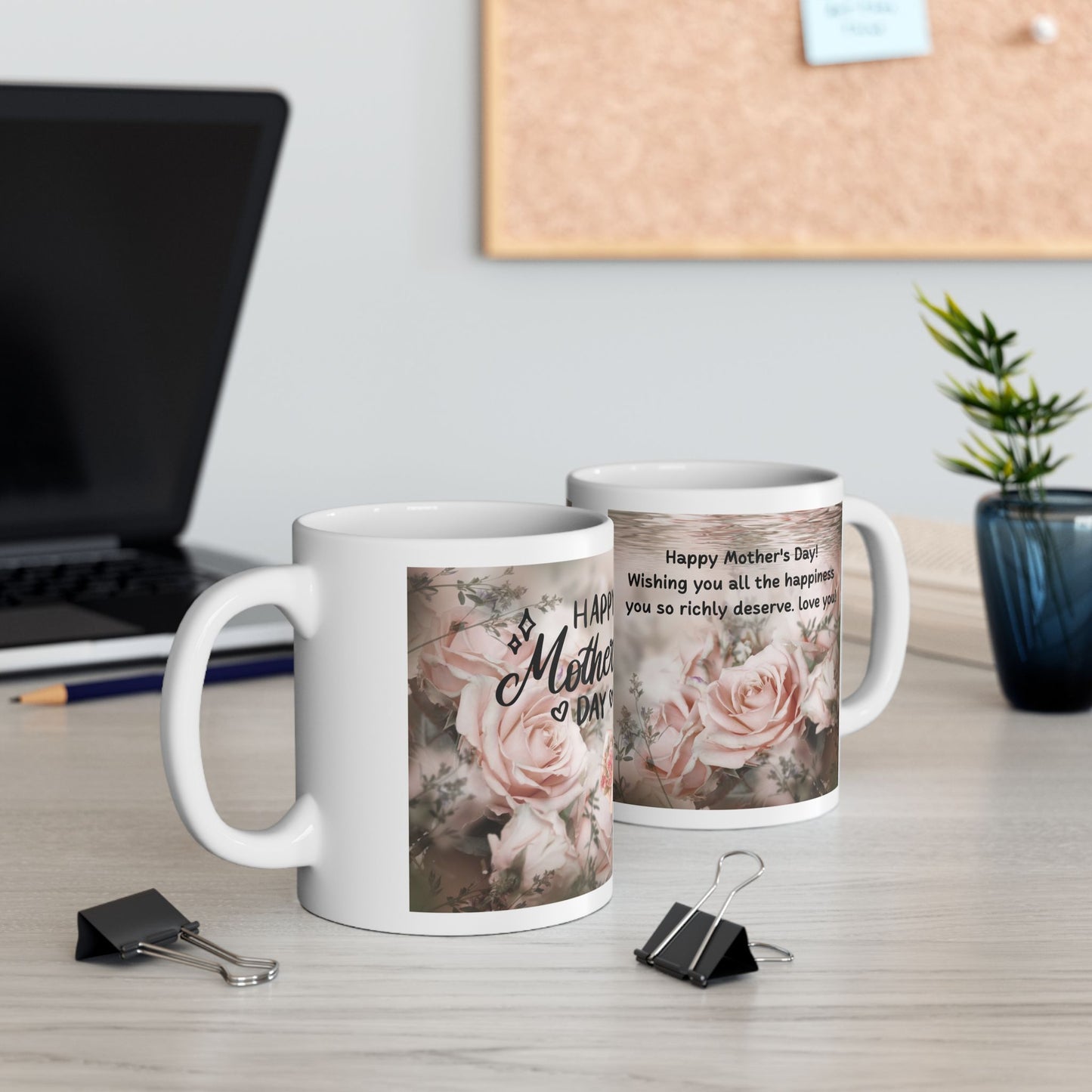 mugmii Happy Mother's Day Floral Ceramic Card (Mug)