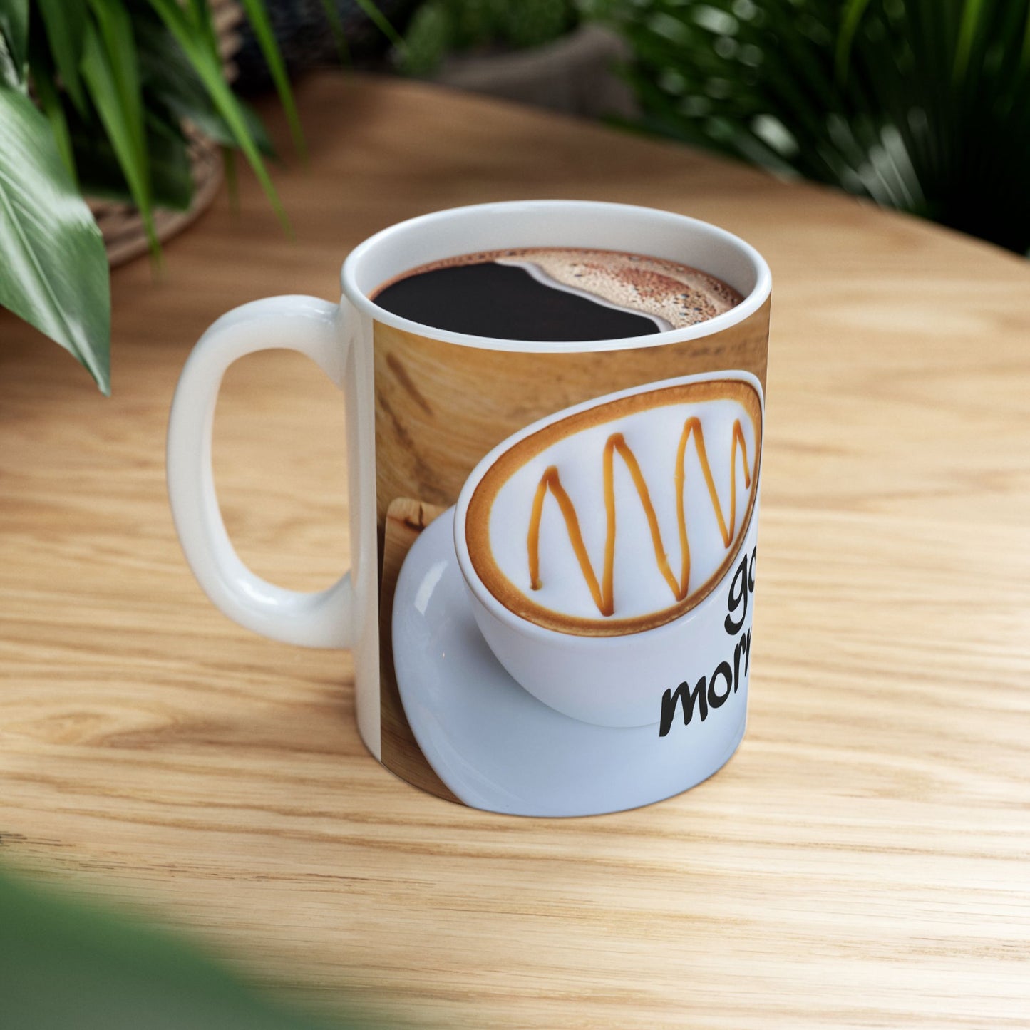Good Morning Ceramic Mug - 11oz Coffee Cup for Daily Inspiration