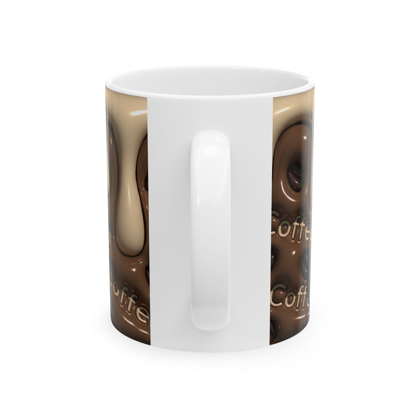 Coffee Drizzle Ceramic Mug - Fun Hot Beverage Cup for Coffee Lovers