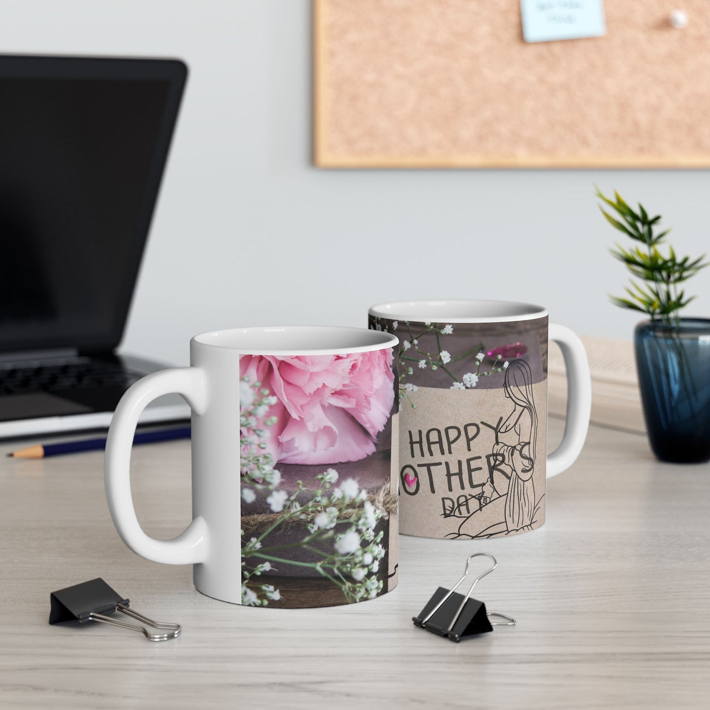 Happy Mother's Day Floral Ceramic Mug - Perfect Gift for Moms