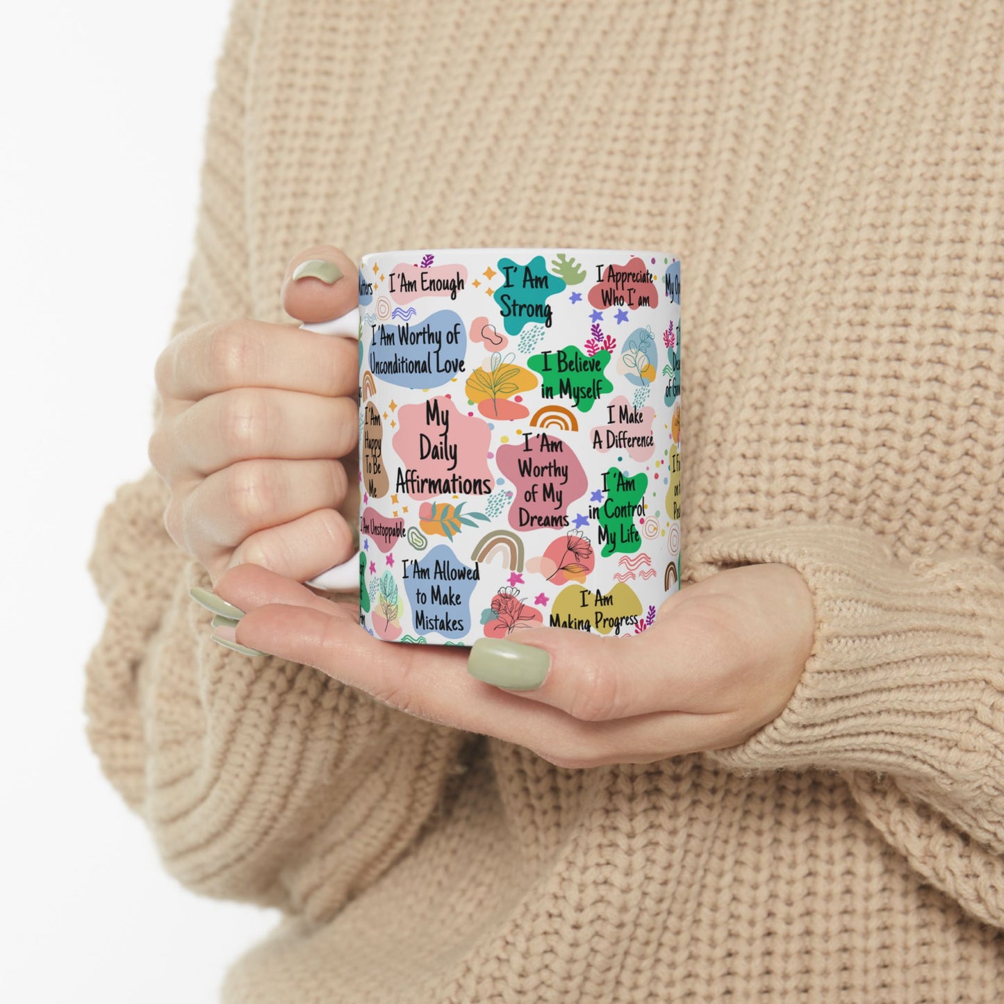 Inspirational Ceramic Mug - 11oz Self-Love Affirmations