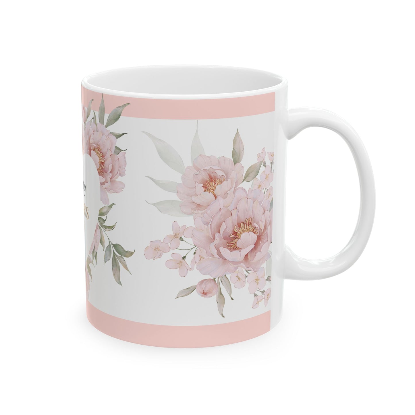 Floral Happy Mother's Day Mug - Elegant Ceramic Coffee Cup
