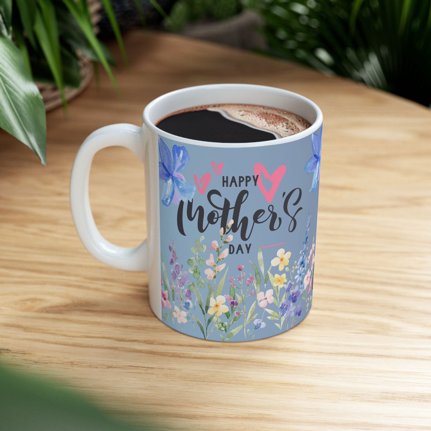 Floral Mother's Day Ceramic Mug | 11oz Heartwarming Mom & Child Design