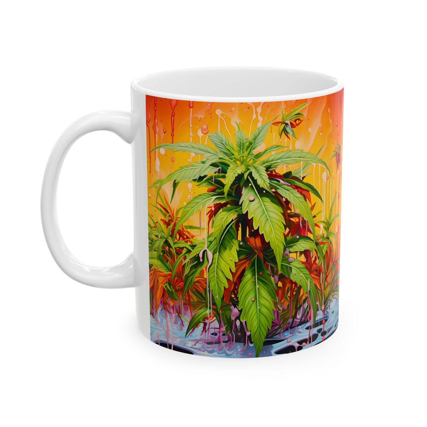 Tropical Paradise Ceramic Mug | Colorful Beach Design for Coffee Lovers
