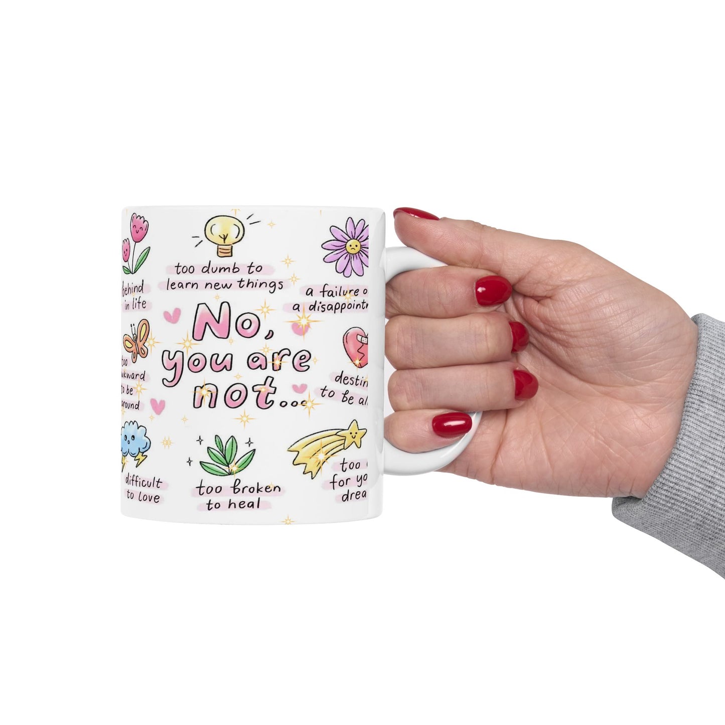 Inspirational Ceramic Mug - Motivational Quotes for Self-Love & Positivity