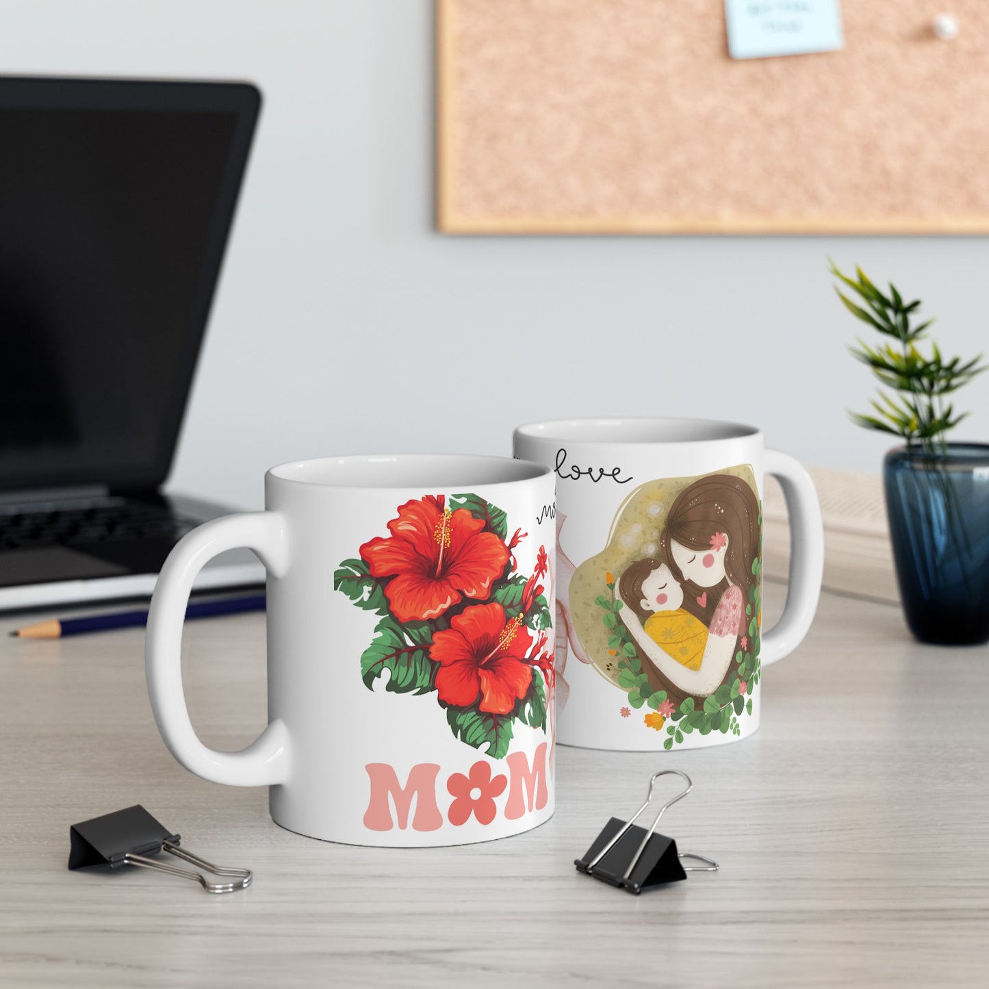 Mother's Love Floral Ceramic Mug - Perfect Gift for Mom