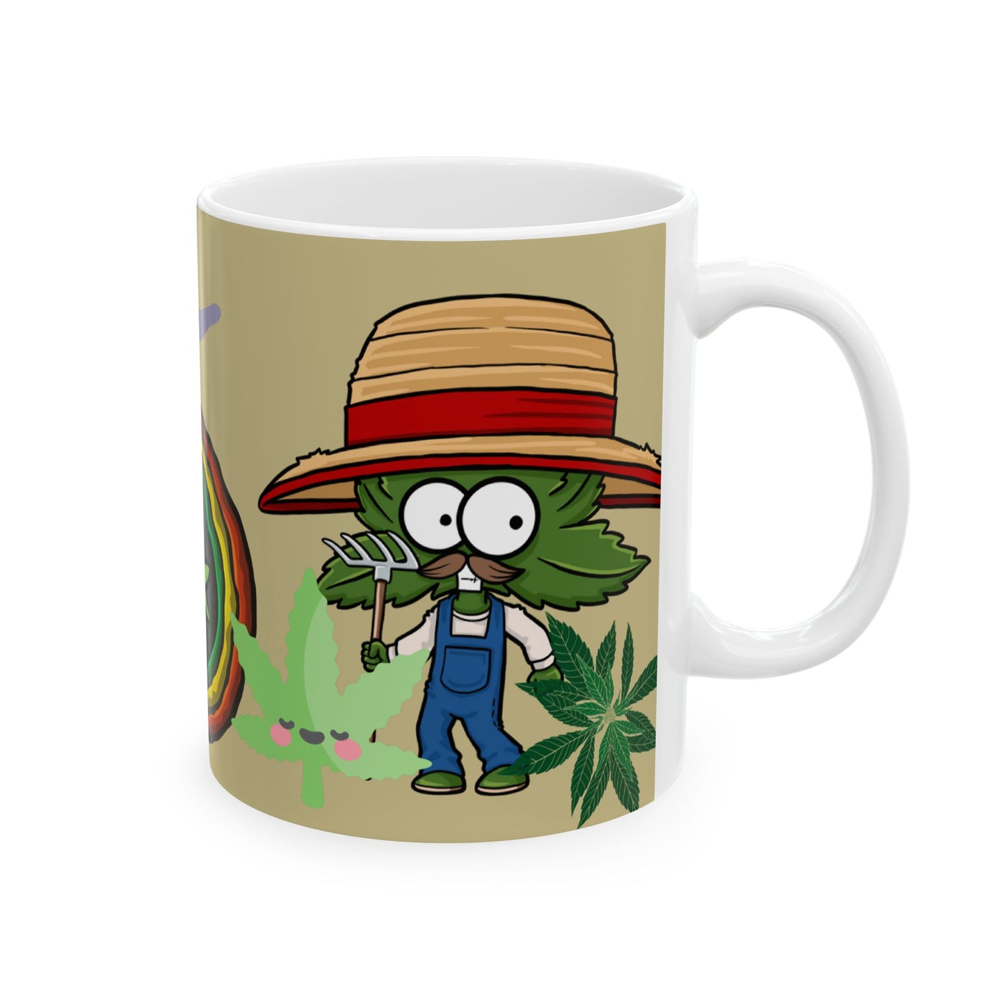 Colorful Cannabis Ceramic Mug - 11oz Perfect for Stoners & Nature Lovers
