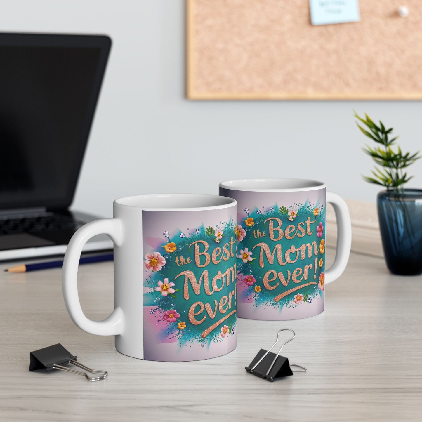 Floral Ceramic Mug - "Best Mom Ever" - Perfect Gift for Mother's Day