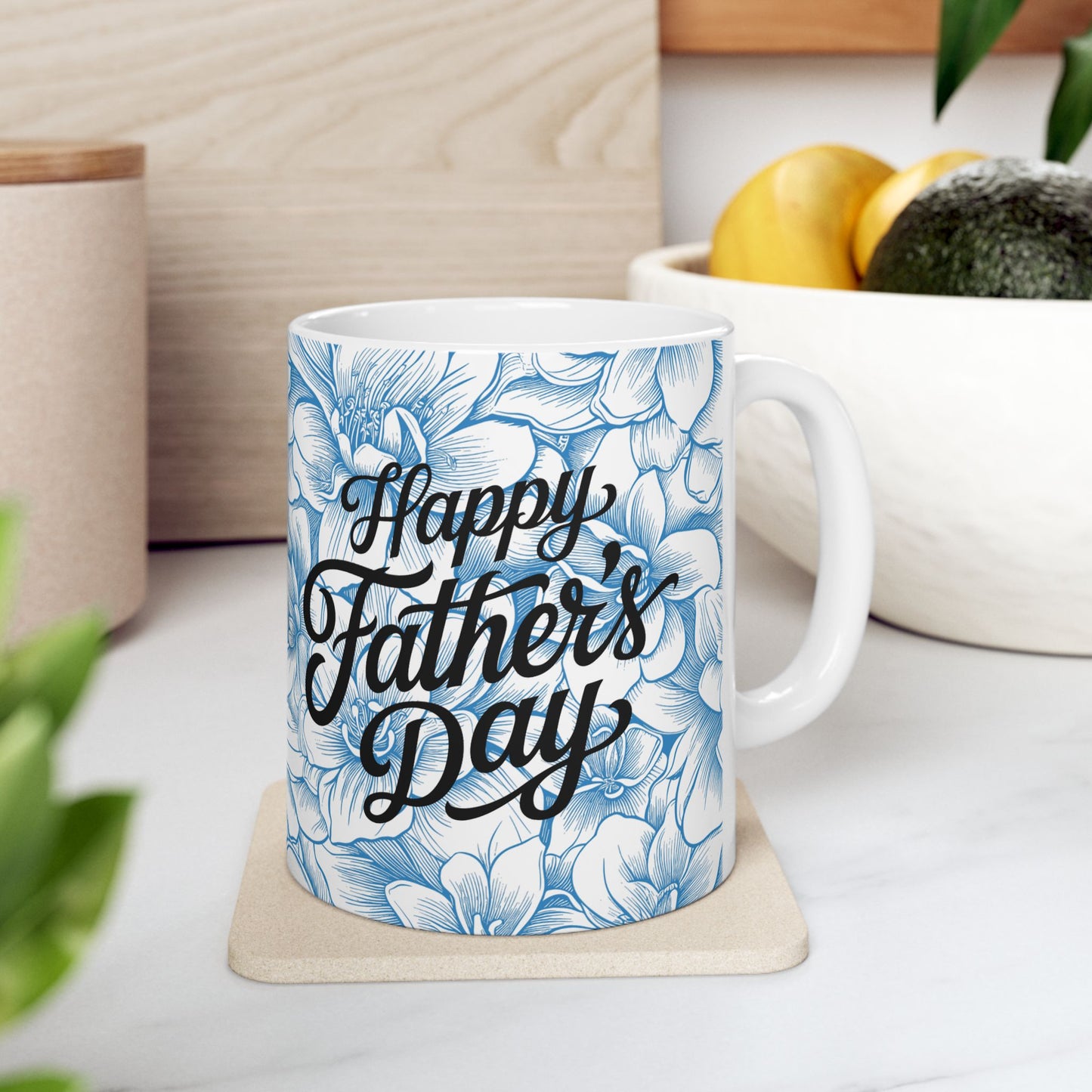 Floral Father's Day Ceramic Mug - Happy Father's Day Gift
