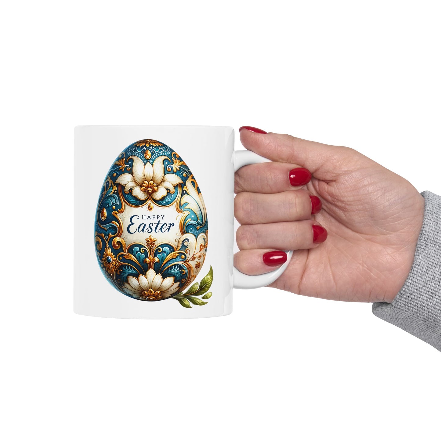Decorative Ceramic Mug - Artistic Floral Design for Tea Lovers