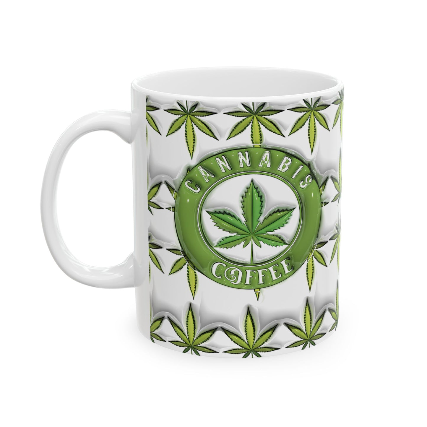 Cannabis Leaf Ceramic Mug for Stoners and Coffee Lovers