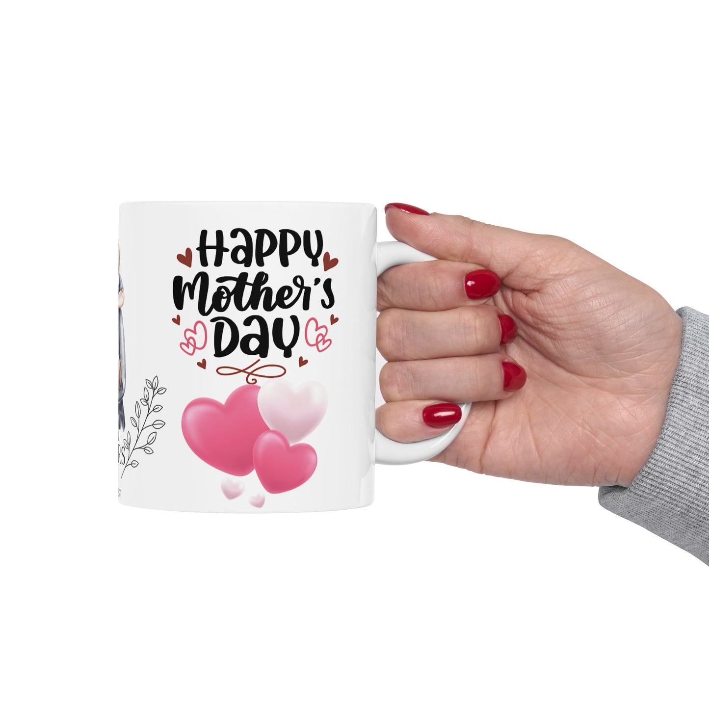Happy Mother's Day Ceramic Mug - I Love You Mom Design
