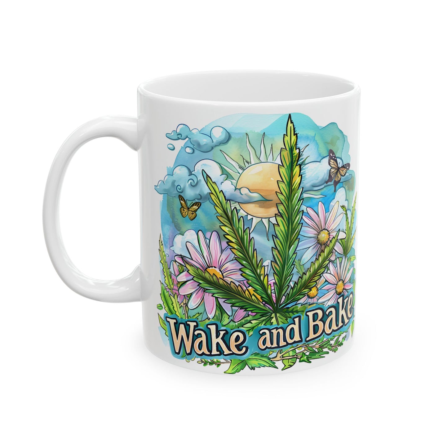Wake & Bake Ceramic Mug | Nature-Inspired Coffee Cup for Relaxed Mornings